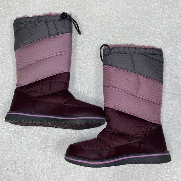 L.L.Bean Ultralight Waterproof Tall Snow Boot Dark Plum/Mauve Berry Size 5 kids - Picture 3 of 9